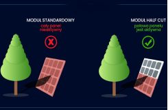 Efektywne wytwarzanie energii słonecznej, komórka „half-cut”