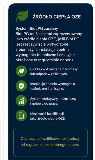 Wymagania i kryteria kwalifikacji BioLPG jako źródło ciepła OZE